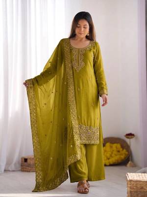 Olive gmy choo silk embroidered sharara set 3