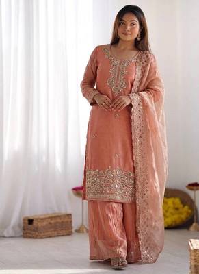 Pink gmy choo silk embroidered sharara set 2