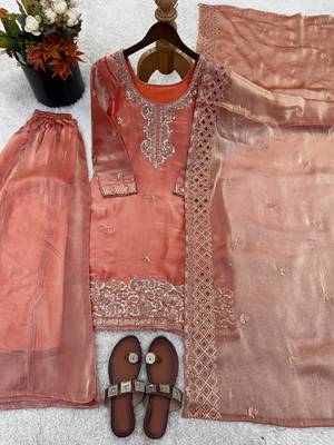 Pink gmy choo silk embroidered sharara set 4