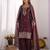 Wine gmy choo silk embroidered sharara set