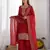 Red gmy choo silk embroidered sharara set