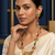Statement gold plated gandaberunda & lotus long necklace set with pink stones