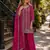 Rani pink embroidered  kurta palazzo set with dupatta