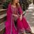 Rani pink embroidered kurta palazzo set with dupatta