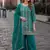Emerald green heavy embroidered  kurta palazzo set with dupatta