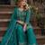 Emerald green heavy embroidered kurta palazzo set with dupatta
