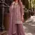 Dusty peach heavy embroidered kurta palazzo set with dupatta
