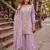 Lavender heavy embroidered  kurta palazzo set with dupatta