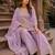 Lavender heavy embroidered kurta palazzo set with dupatta