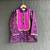 Deep royal purple embroidered cotton silk kurta set