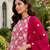 Rani Pink Elegant Printed Kurti With Vibrant Sharara And Dupatta Perfect For Festive And Wedding Wear.