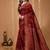 maroon silk blend zari saree with blouse