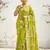 lemon gold crush embroidered saree with blouse
