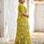 lemon gold crush embroidered saree with blouse