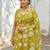 lemon gold crush embroidered saree with blouse