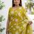 lemon gold crush embroidered saree with blouse