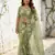 green gold crush embroidered saree with blouse