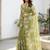 green gold crush embroidered saree with blouse