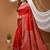 red silk blend zari saree with blouse