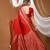 red silk blend zari saree with blouse