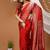 red silk blend zari saree with blouse