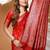 red silk blend zari saree with blouse