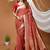 red silk blend zari saree with blouse