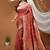 red silk blend zari saree with blouse