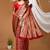 red silk blend zari saree with blouse