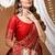 red silk blend zari saree with blouse
