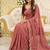 Pink color georgette embroidered work saree with un-stitch blouse