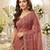 Pink color georgette embroidered work saree with un-stitch blouse