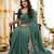 Rama color georgette embroidered work saree with un-stitch blouse