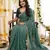 Rama color georgette embroidered work saree with un-stitch blouse