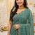 Rama color georgette embroidered work saree with un-stitch blouse