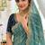 Rama color georgette embroidered work saree with un-stitch blouse