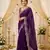 purple georgette embroidered saree with blouse
