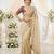 cream georgette embroidered saree with blouse