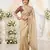 cream georgette embroidered saree with blouse