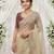 cream georgette embroidered saree with blouse
