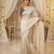 Off-White georgette embroidered saree with blouse