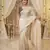 Off-White georgette embroidered saree with blouse