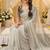 Off-White georgette embroidered saree with blouse