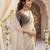 Off-White georgette embroidered saree with blouse