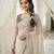 Off-White georgette embroidered saree with blouse