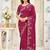 dark pink georgette embroidered saree with blouse