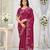 dark pink georgette embroidered saree with blouse