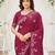 dark pink georgette embroidered saree with blouse