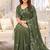 Mehendi color georgette embroidered work saree with un-stitch blouse