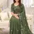 Mehendi color georgette embroidered work saree with un-stitch blouse